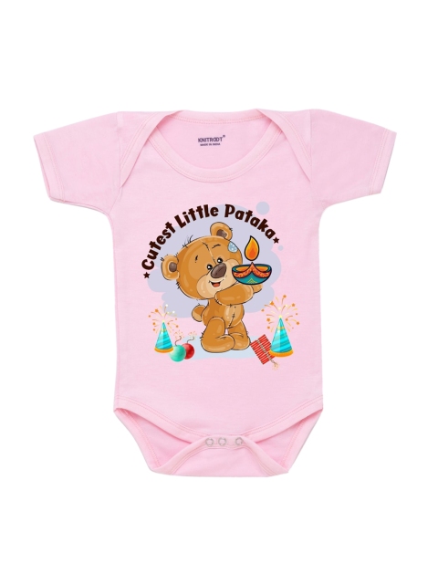 

KNITROOT Kids Pink Pataka Baby Romper