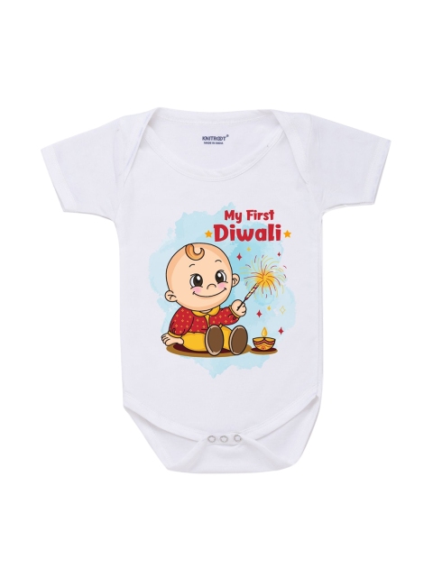 

KNITROOT White Baby First Diwali Romper