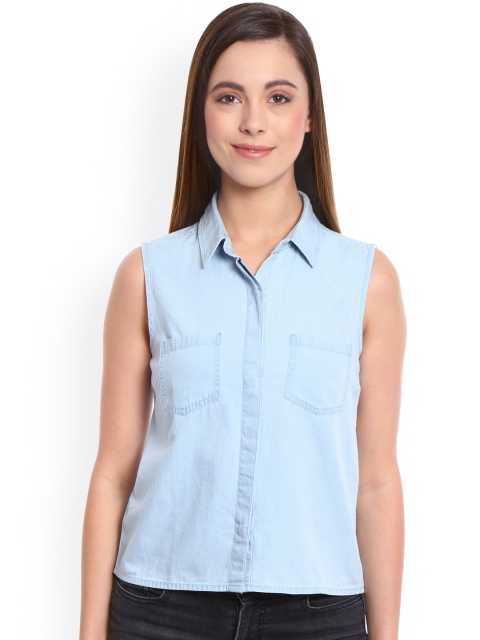 

Bombay High Women Blue Solid Shirt