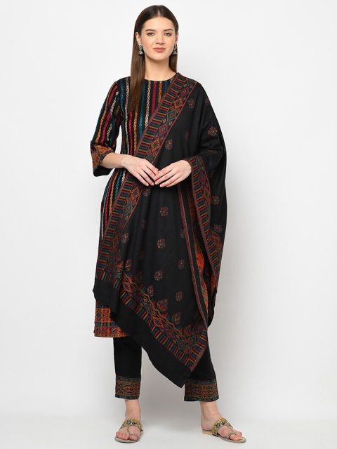 

Safaa Black & Red Viscose Rayon Unstitched Dress Material