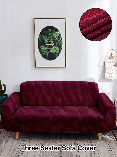

Cortina Maroon Solid 3 Seater Sofa Cover