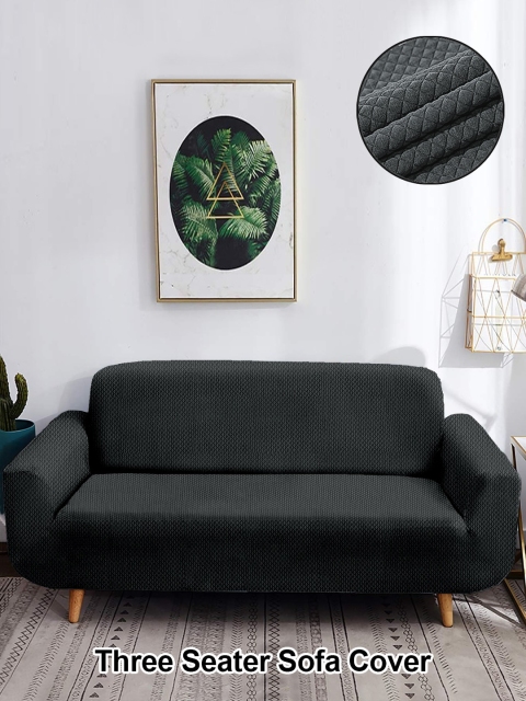 

Cortina Charocal Self-Design 3-Seater Sofa Cover, Charcoal