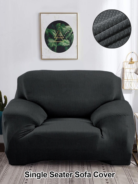 

Cortina Grey Self Design Seater Sofa Cover