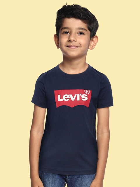 

Levis Boys Navy Blue Brand Logo Printed T-shirt