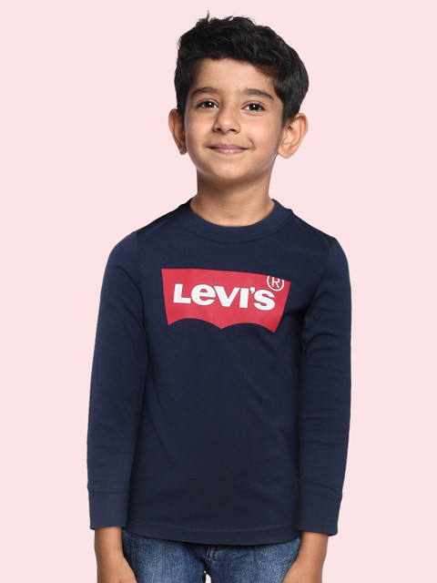 

Levis Boys Navy Blue Brand Logo Printed T-shirt