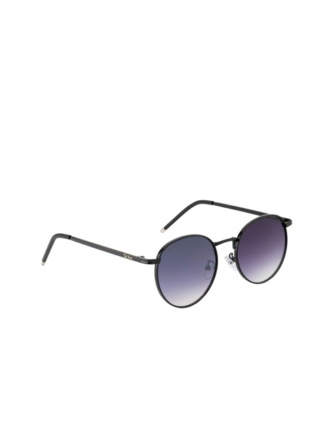 

Ted Smith Unisex Purple Lens & Black Round Sunglasses with UV Protected Lens ROWDY_C2