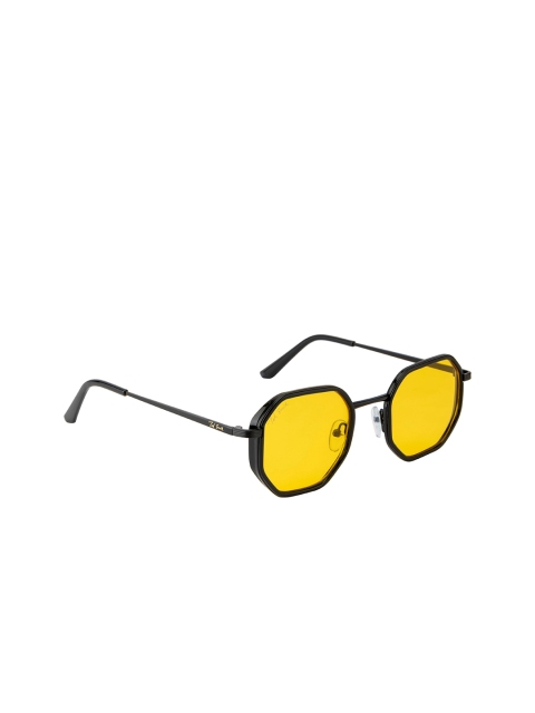 

Ted Smith Unisex Yellow Lens & Black Other Sunglasses with UV Protected Lens EDGY_C3