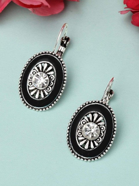 

Anouk Silver-Toned Circular Drop Earrings