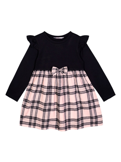 

Budding Bees Pink & Black Checked Dress