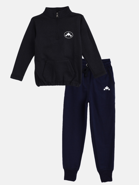 

Rute Girls Navy Blue Cotton Fleece T-shirt with Pyjamas