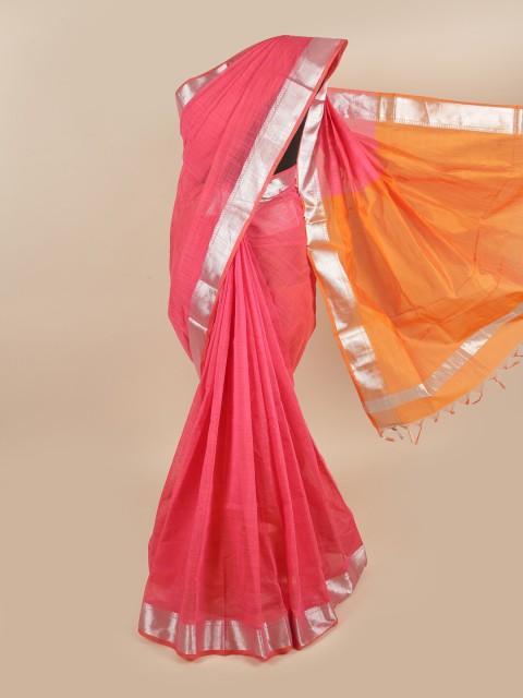 

Pothys Pink & Yellow Zari Silk Cotton Saree