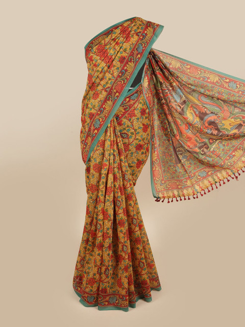 

Pothys Multicoloured Floral Printed Chanderi Cotton Saree, Multi