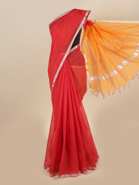 

Pothys Red & Yellow Silk Cotton Saree