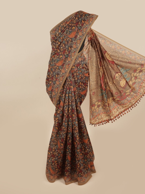 

Pothys Brown & Red Ethnic Motifs Printed Saree
