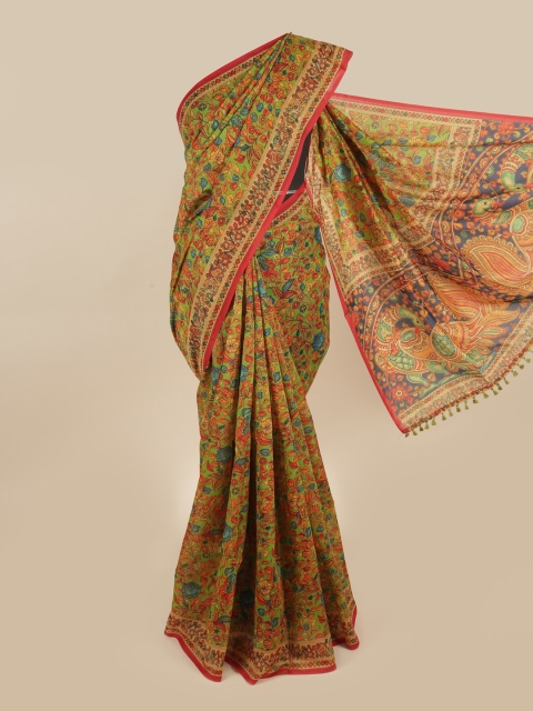 

Pothys Red & Blue Floral Saree
