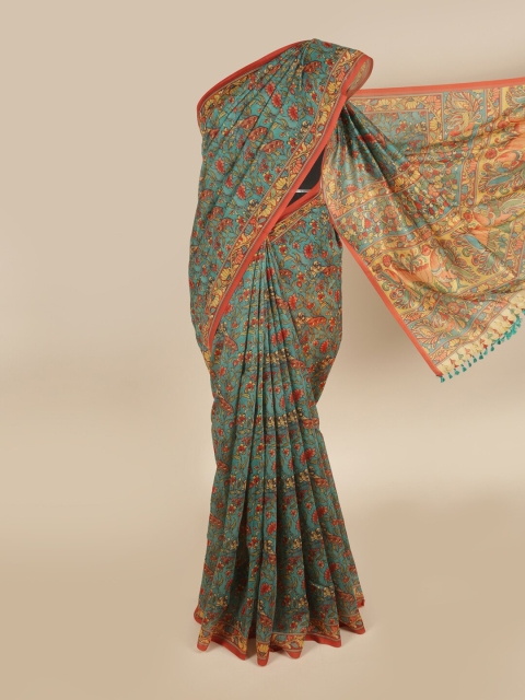 

Pothys Multicoloured Floral Printed Chanderi Cotton Saree, Multi