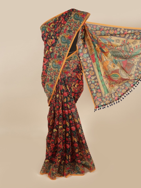 

Pothys Multicoloured Ethnic Motifs Printed Chanderi Cotton Saree, Multi