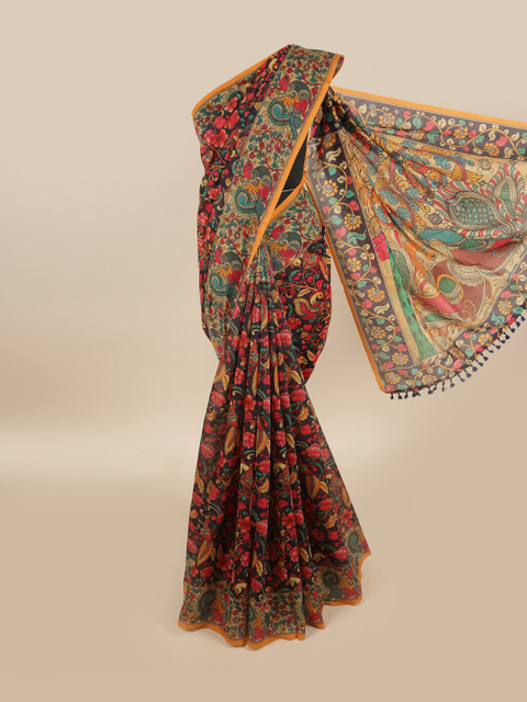 

Pothys Multicoloured Ethnic Motifs Printed Chanderi Cotton Saree, Multi