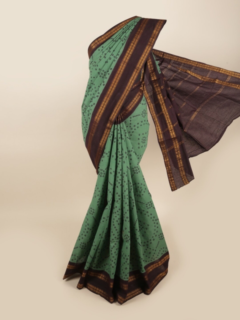 

Pothys Green Bandani Printed Cotton Blend Saree