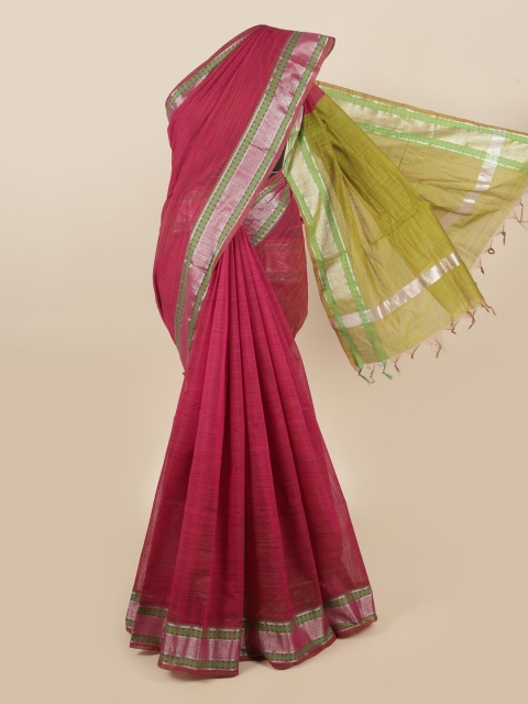 

Pothys Magenta & Green Silk Cotton Saree