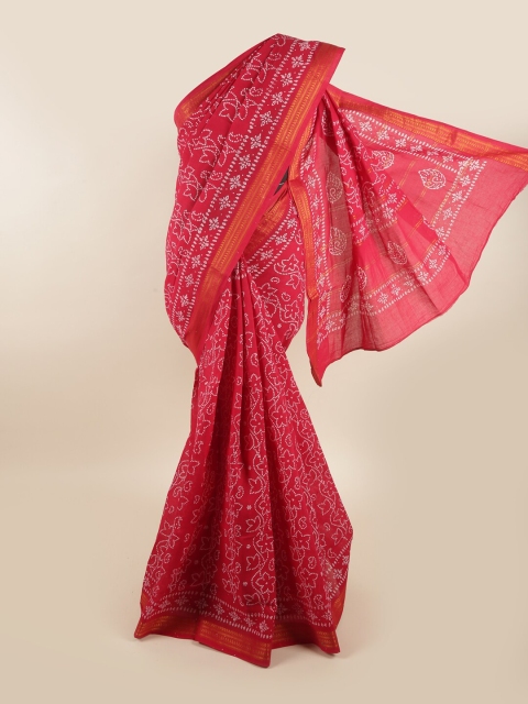 

Pothys Red & White Bandhani Saree