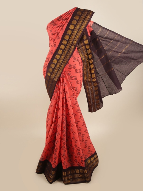 

Pothys Coral Ethnic Motifs Printed Cotton Blend Saree