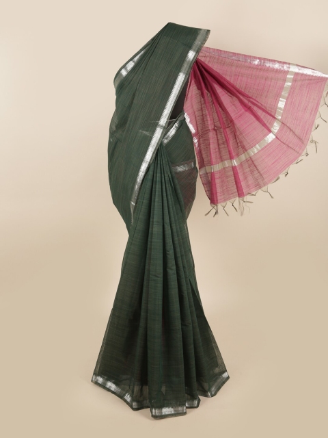 

Pothys Green & Magenta Zari Silk Cotton Saree