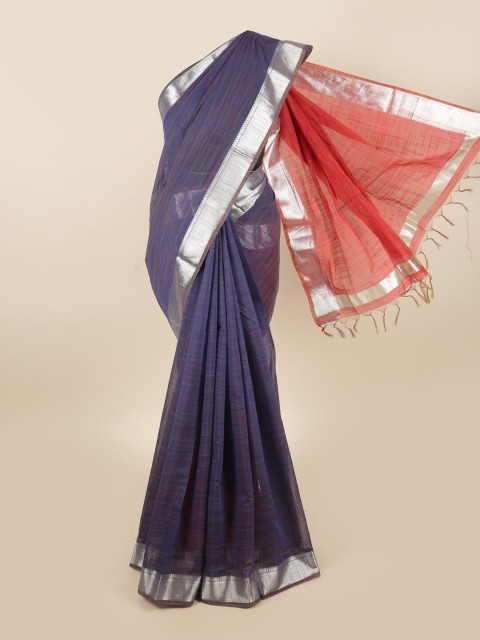 

Pothys Blue & Red Woven Designed Silk Cotton Saree