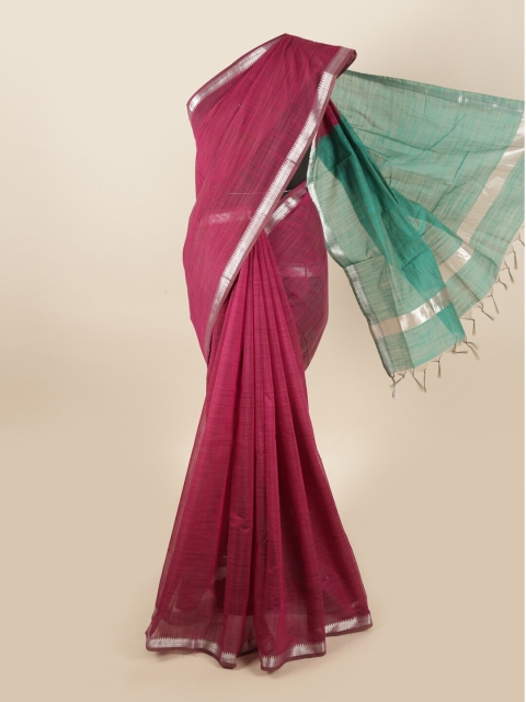 

Pothys Magenta & Green Zari Silk Cotton Saree