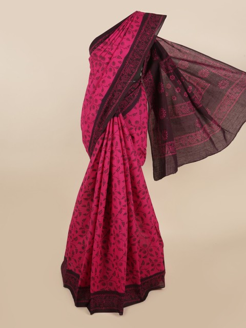 

Pothys Magenta & Black Floral Saree