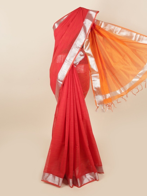 

Pothys Red & Orange Silk Cotton Saree
