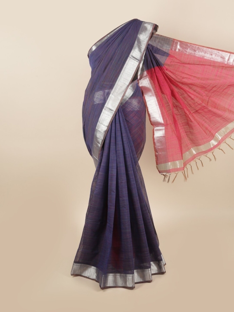 

Pothys Blue & Red Woven Design Zari Silk Cotton Saree