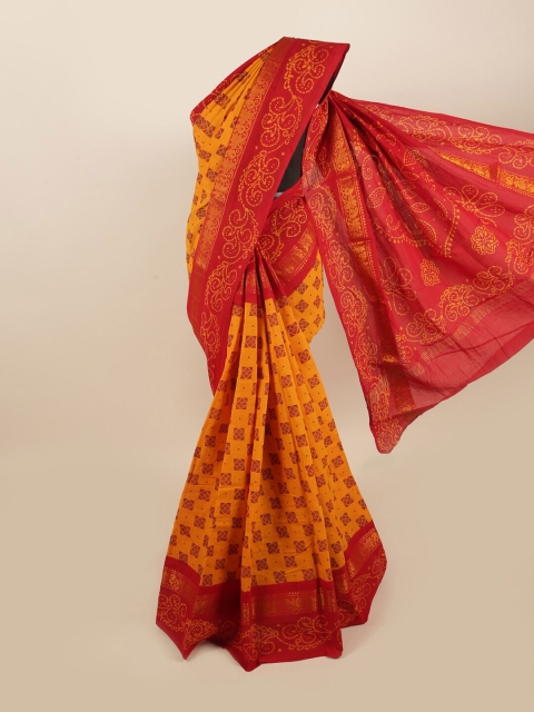 

Pothys Yellow & Red Printed Saree