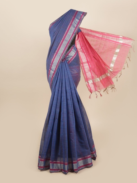

Pothys Blue & Pink Woven Designed Silk Cotton Saree