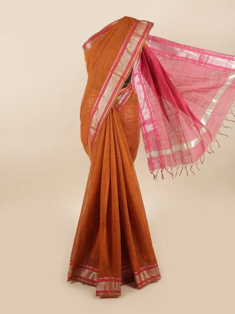 

Pothys Mustard & Pink Zari Silk Cotton Saree