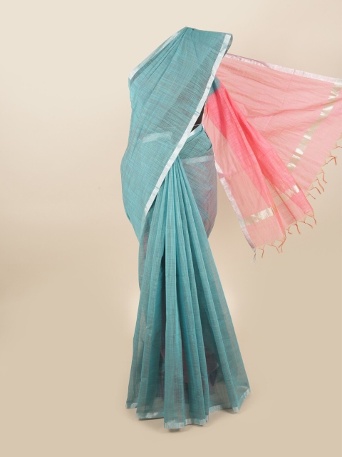 

Pothys Blue & Pink Woven Design Silk Cotton Saree