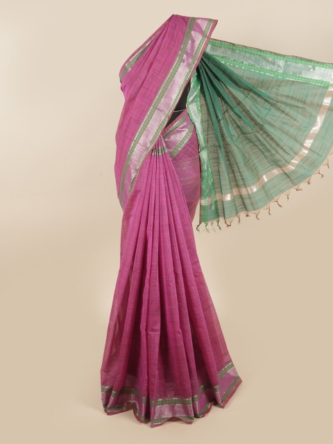 

Pothys Lavender & Green Silk Cotton Saree