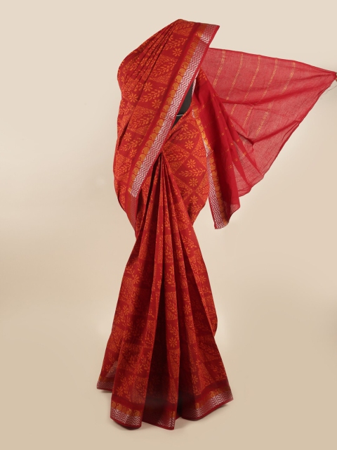 

Pothys Maroon Floral Printed Cotton Blend Saree