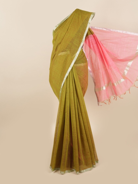 

Pothys Green & Pink Silk Cotton Saree