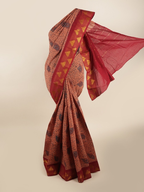 

Pothys Mauve & Maroon Paisley Zari Saree