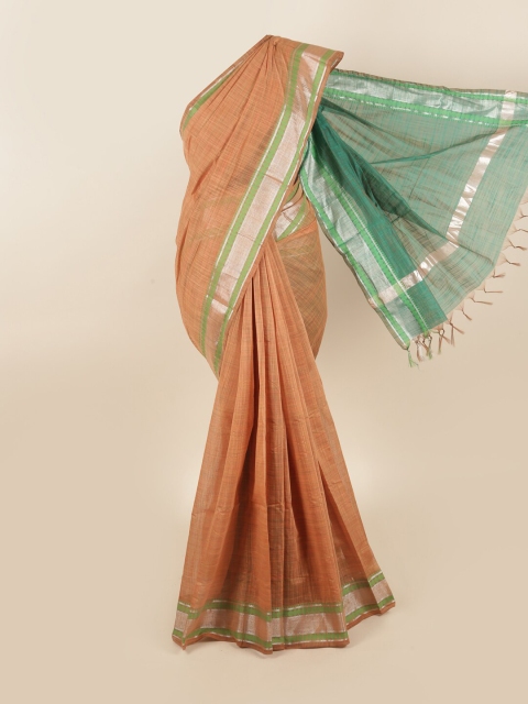 

Pothys Brown & Green Woven Designed Silk Cotton Saree