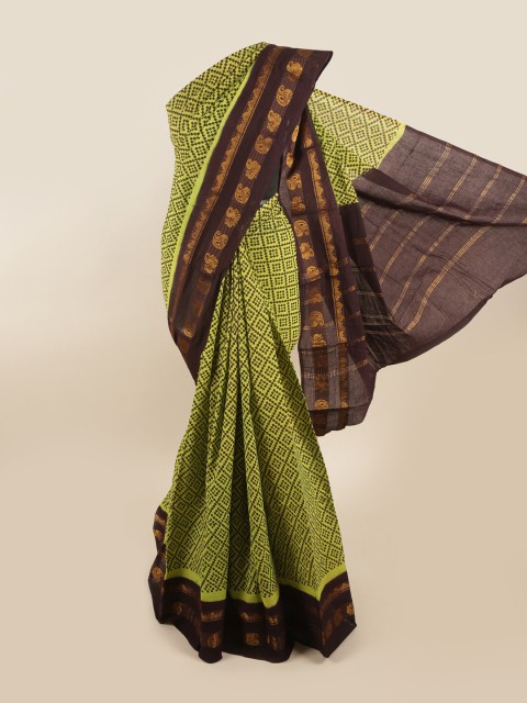 

Pothys Green & Brown Zari Saree