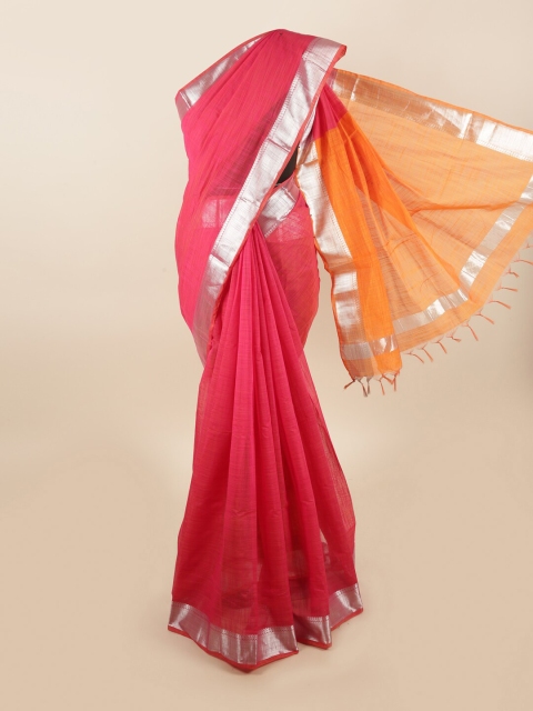 

Pothys Pink & Orange Silk Cotton Saree