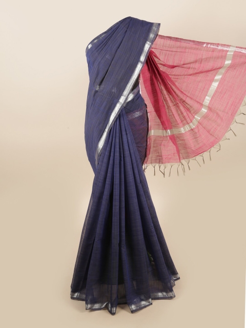 

Pothys Blue & Pink Zari Silk Cotton Saree