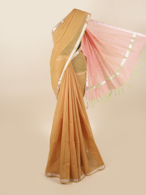 

Pothys Brown & Pink Woven Design Zari Silk Cotton Saree