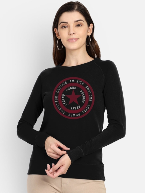 

Free Authority Women Black & Red Captain America Printed Sweatshirt