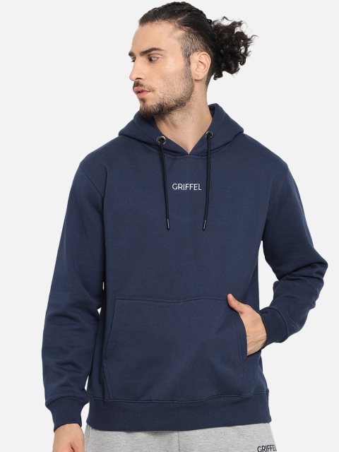 

GRIFFEL Men Navy Blue Hooded Sweatshirt