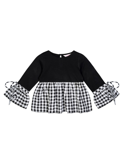 

Budding Bees Black & White Checked Empire Top