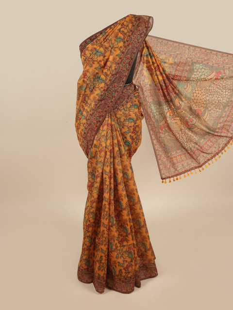 

Pothys Mustard & Green Ethnic Motifs Saree