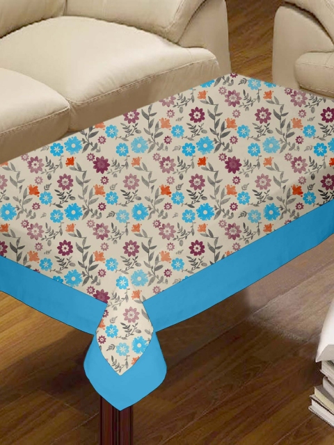 

Lushomes Blue & White Floral Printed Pure Cotton Table Cloth